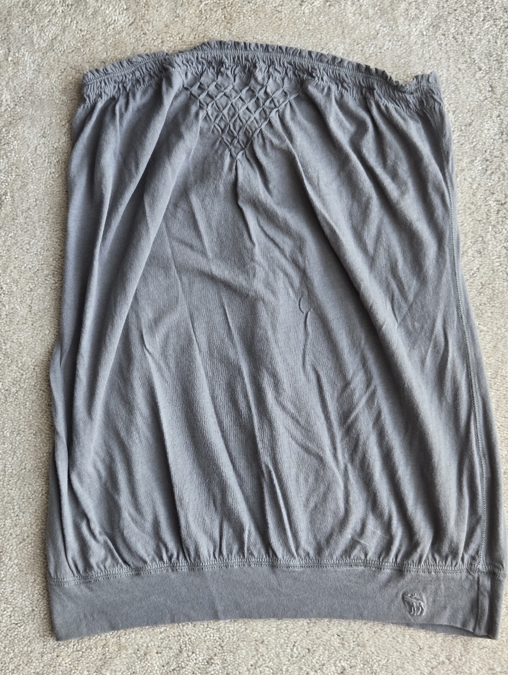 Abercrombie & Fitch Gray Strapless Smocked Tube Top Y2k Fashion